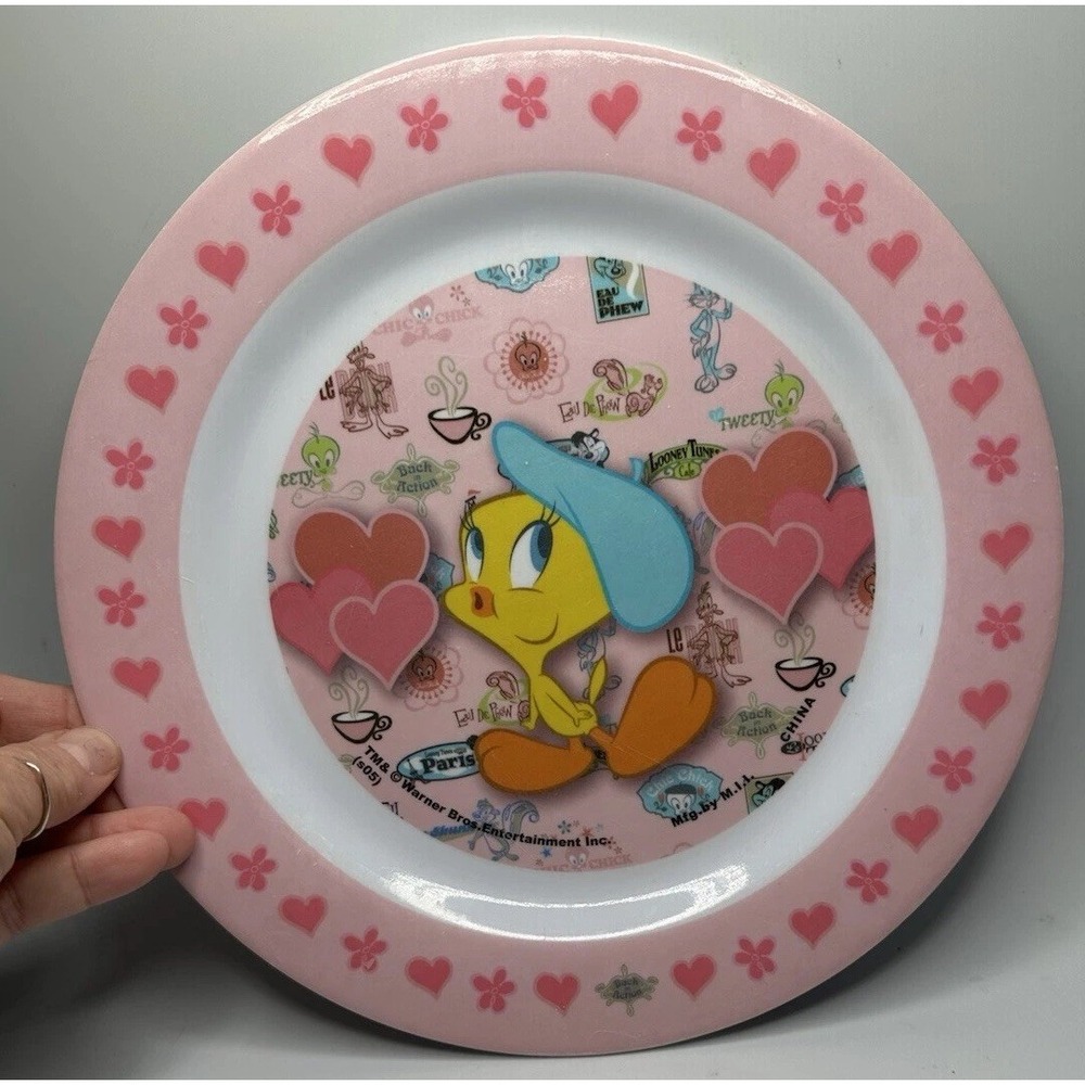 Vintage Tweety Bird Pink VALENTINES Paris 12" Dinner Plate